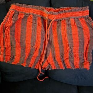 Urban Outfitters Red and Blue Striped Shorts